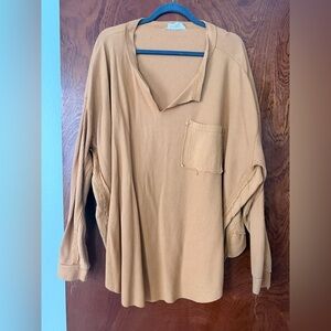 Peach Love California Brown Waffle Knit Top
